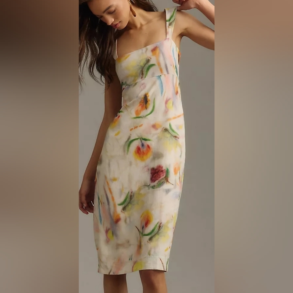 Anthropologie Multicolor Midi Dress 1X